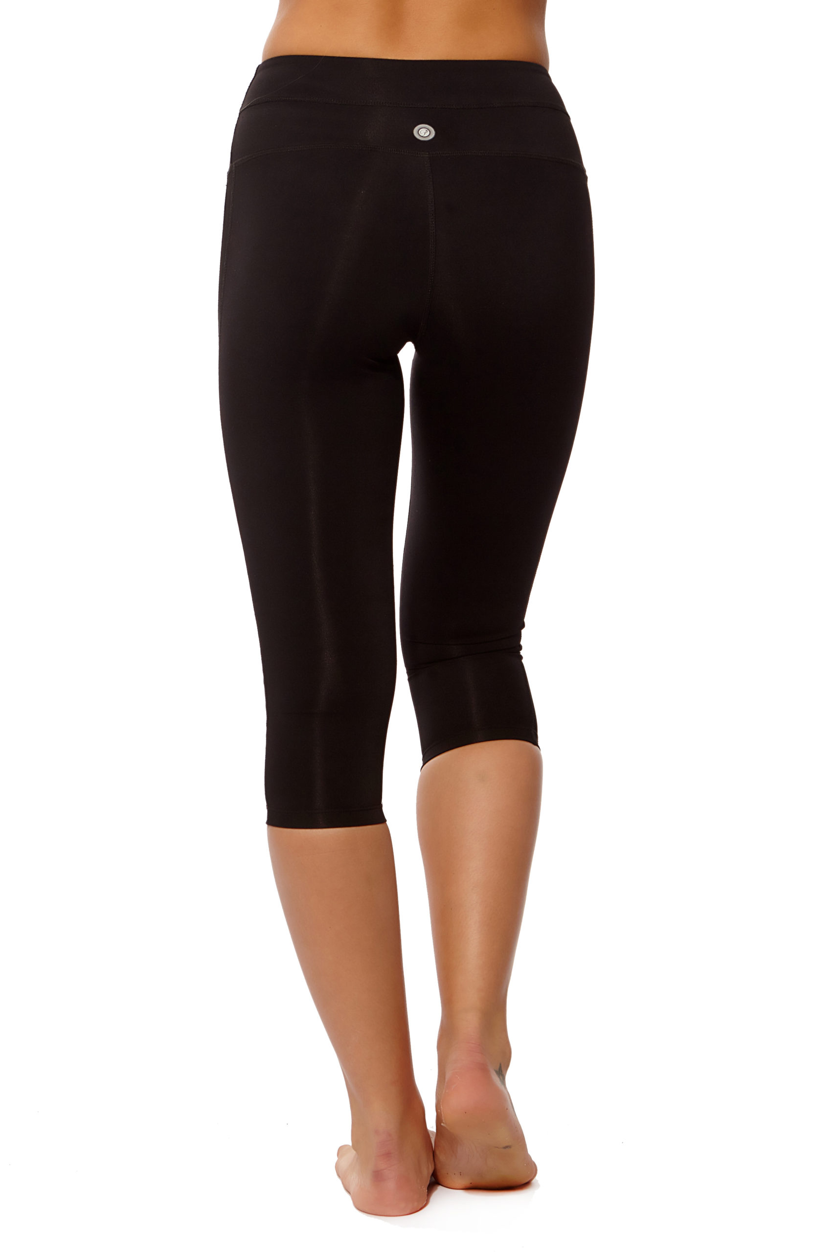 Form Fitting Leggings with Side Mesh and Double Band Capris (3) - prjon